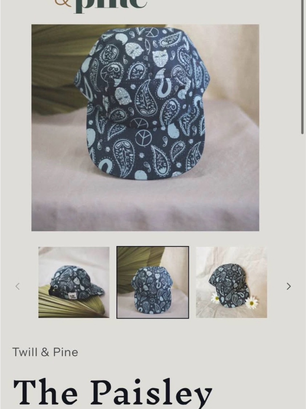 Kids Paisley 5 Panel Hat